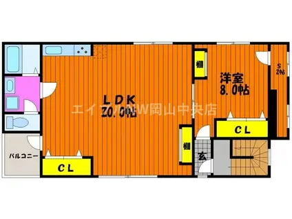 宮本ビル(1SLDK/4階)の間取り写真