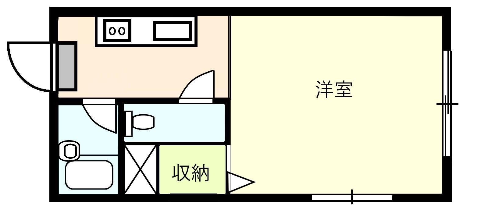 エスポアール大内(1K/1階)の間取り写真
