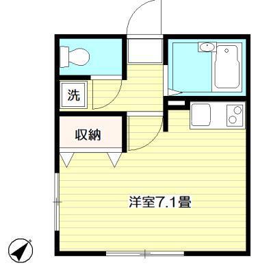 ピュアグレイス(ワンルーム/1階)の間取り写真