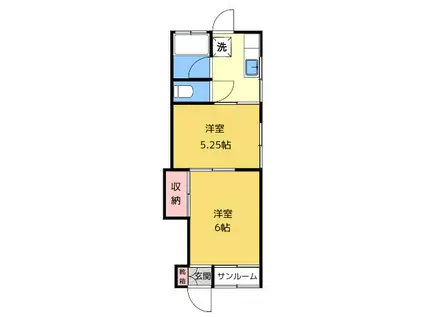 コーポかがみ(2K/2階)の間取り写真