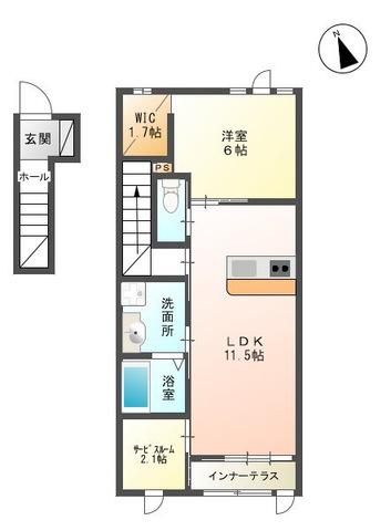 リバーテラスK(1SLDK/2階)の間取り写真
