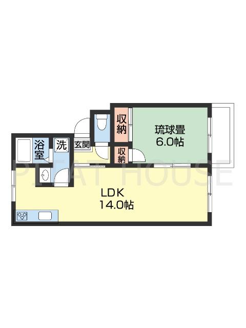 コープUⅡ(1LDK/2階)の間取り写真