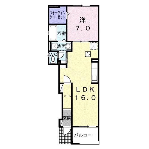 カームデイズ(1LDK/1階)の間取り写真