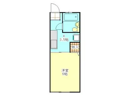 コーポ可知(1K/2階)の間取り写真