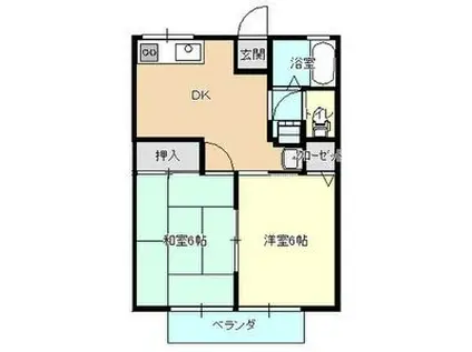 シティハイムセンチュリーII(2DK/1階)の間取り写真
