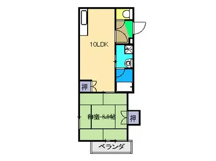 コーキコーポ(1LDK/3階)の間取り写真