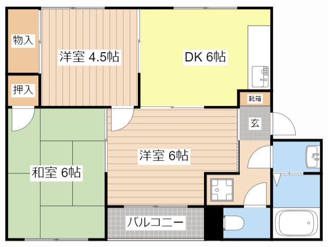 S-ARK5(3DK/3階)の間取り写真