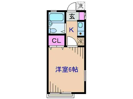 エスポワール2(1K/2階)の間取り写真