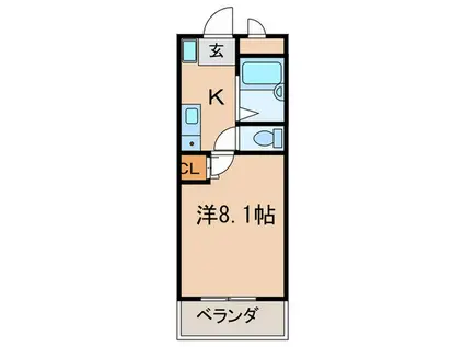 レジデンス名東(1K/2階)の間取り写真