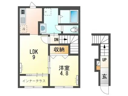 TAKEーG(1LDK/2階)の間取り写真