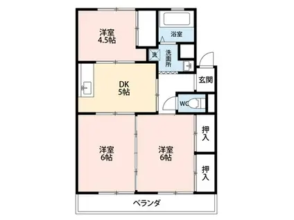 バロン幸定野(3DK/3階)の間取り写真