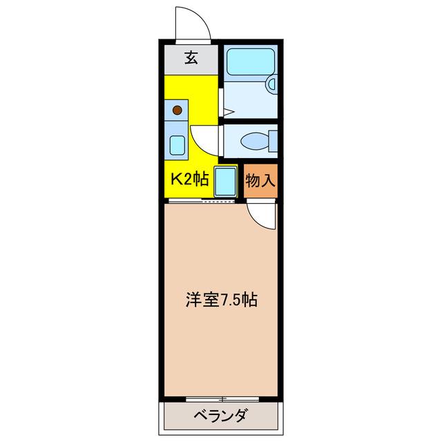 スウェルテ石田(1K/2階)の間取り写真
