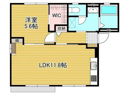 ツイン大堀B(1LDK/1階)の間取り写真