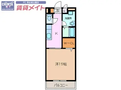 NEU HAUS II(1K/2階)の間取り写真