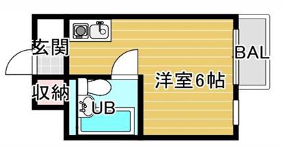 多聞ビル(ワンルーム/5階)の間取り写真