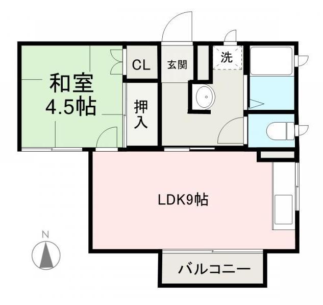 H・YコーポII(1LDK/1階)の間取り写真