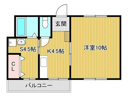 マンションサンライズ壱番館(1SK/1階)の間取り写真