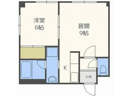 プリエールコート(1LDK/4階)の間取り写真