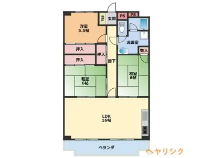 OS・SKYフレックス藤が丘(3LDK/6階)の間取り写真