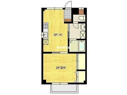 アーク若松(1DK/3階)の間取り写真