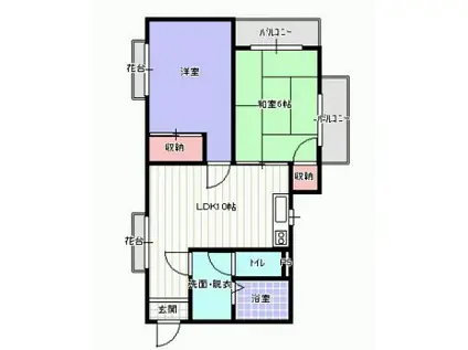 シャルマン(2LDK/3階)の間取り写真