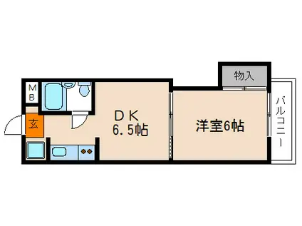 ヴィラエスポワール(1DK/2階)の間取り写真