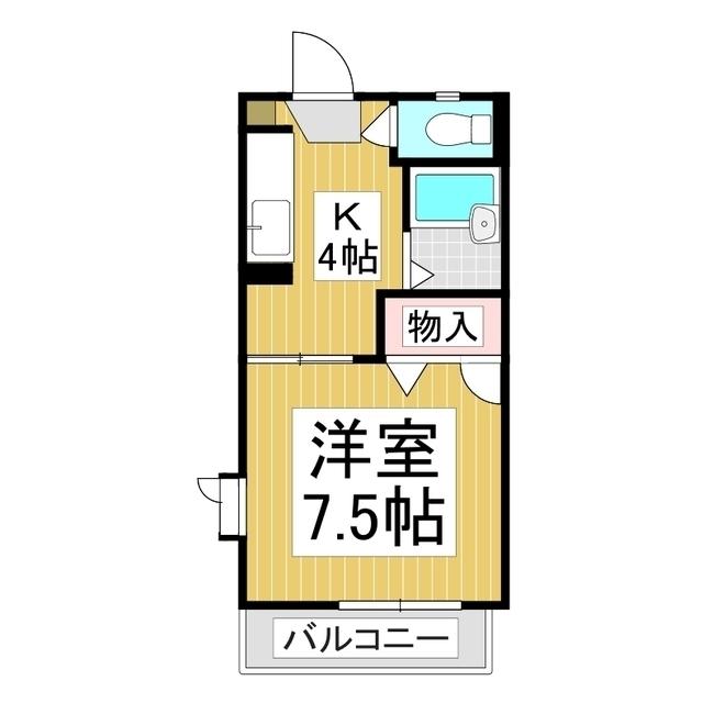 レーベン西和田(1K/2階)の間取り写真