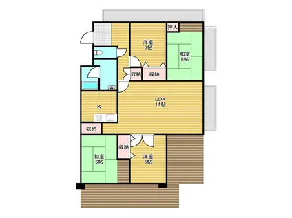 TGCマンション第8(4LDK/4階)の間取り写真