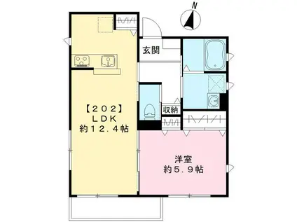 ベル ブリエ(1LDK/2階)の間取り写真