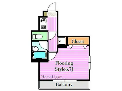 ジュピター東葛西(1K/3階)の間取り写真