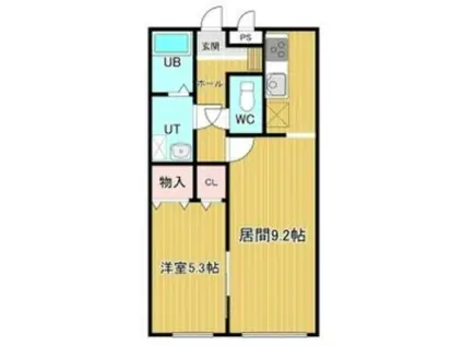 リバティ湯浜(1LDK/2階)の間取り写真