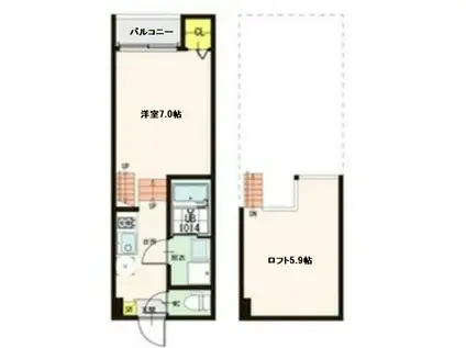 プライム山手コート(1K/1階)の間取り写真