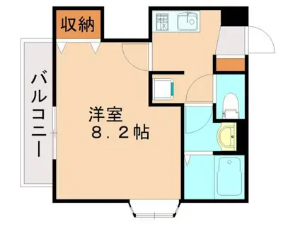 シャトレーヌ諸岡(1K/2階)の間取り写真