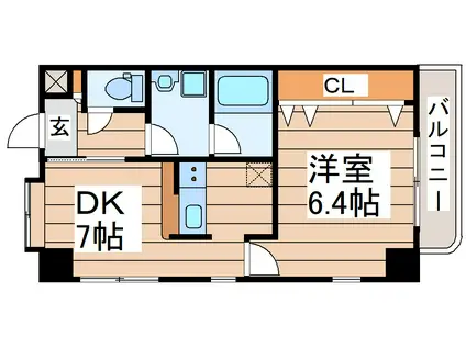 ヴィントルーナ(1DK/2階)の間取り写真
