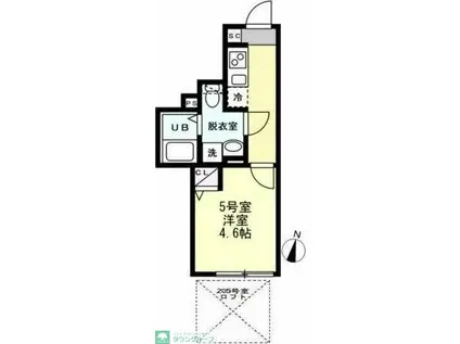 INSIDEGROVEEVE(1K/2階)の間取り写真