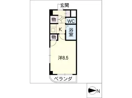 アームス東畑(1K/2階)の間取り写真