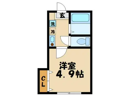 SKT生田(1K/1階)の間取り写真