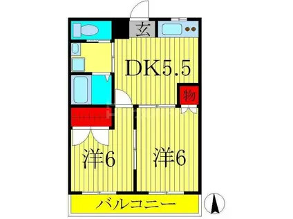 エミ・コーポラス(2DK/2階)の間取り写真