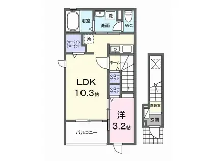 エール.T(1LDK/2階)の間取り写真
