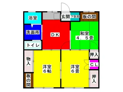 町口ハイツ(3DK/1階)の間取り写真