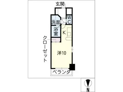プレディアスタイル白川公園(ワンルーム/12階)の間取り写真