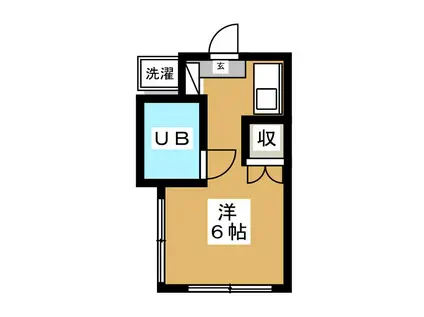 五十嵐アパート(ワンルーム/2階)の間取り写真
