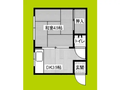 ハイツ葵(1K/4階)の間取り写真