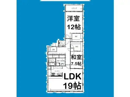 エテルナ本陣701(2LDK/7階)の間取り写真