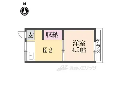 紫雲荘(1K/1階)の間取り写真