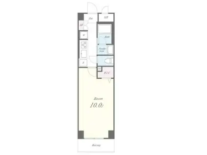 ユービ12(1K/5階)の間取り写真