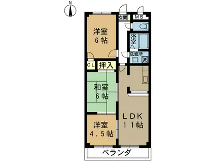 パルクウエスト(3LDK/3階)の間取り写真