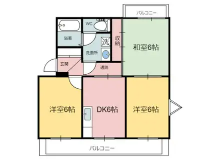 メゾン・ラフィーネII A(3DK/3階)の間取り写真