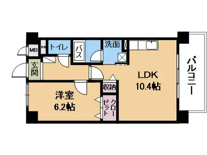 ラフィール(1LDK/6階)の間取り写真