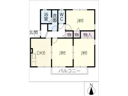 ファミリータウン(3DK/1階)の間取り写真